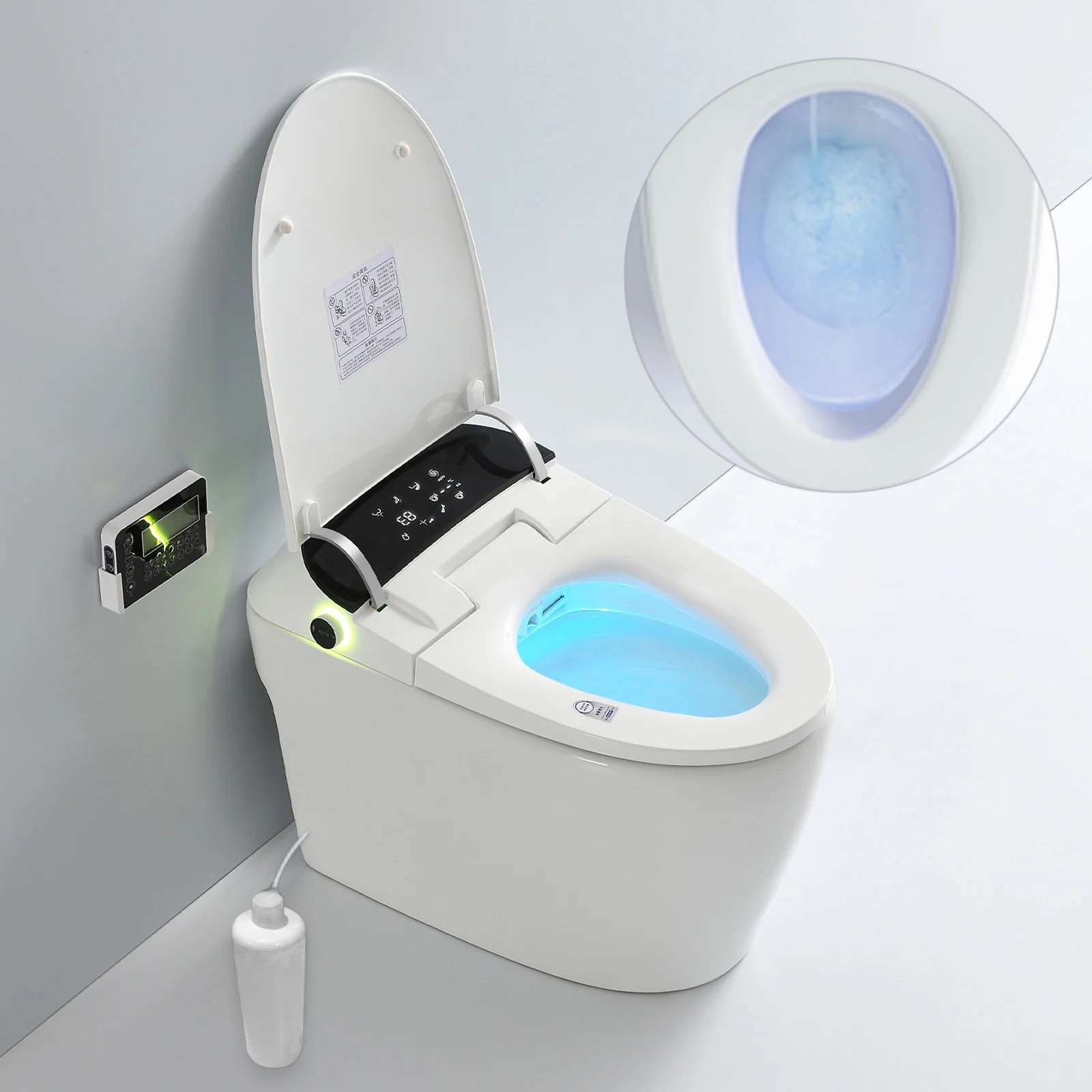 Intelligent Bidet One Piece Toilet with Auto Dual Flush, Heated Seat, Warm Water and Dry