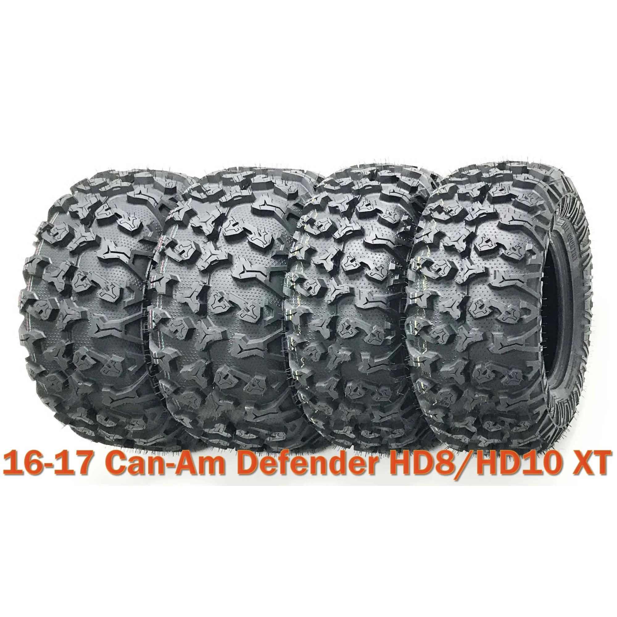 16-17 Can-Am Defender HD8/HD10 XT Full Tire Set 27x9R14 & 27x11R14 Radial 8PR