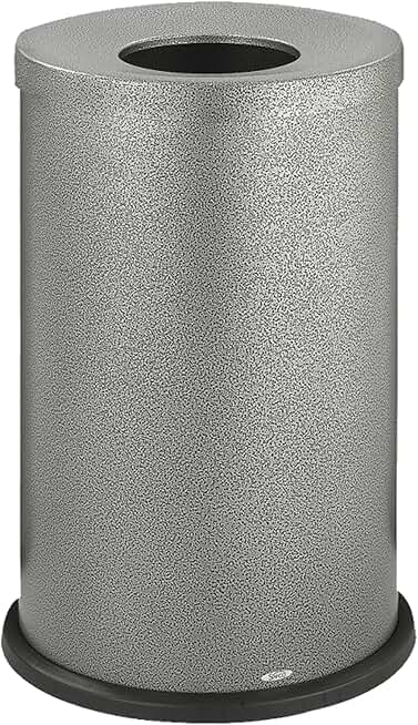 Safco Products 9677NC Black Speckle Open Top Waste Receptacle, 15-Gallon, Black Speckle
