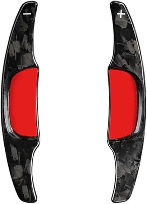 2Pcs Real Carbon Fiber Car Steering Wheel Shift Paddle Compatible with Mazda3 Axela Paddle Shifter Extension(Forged black)