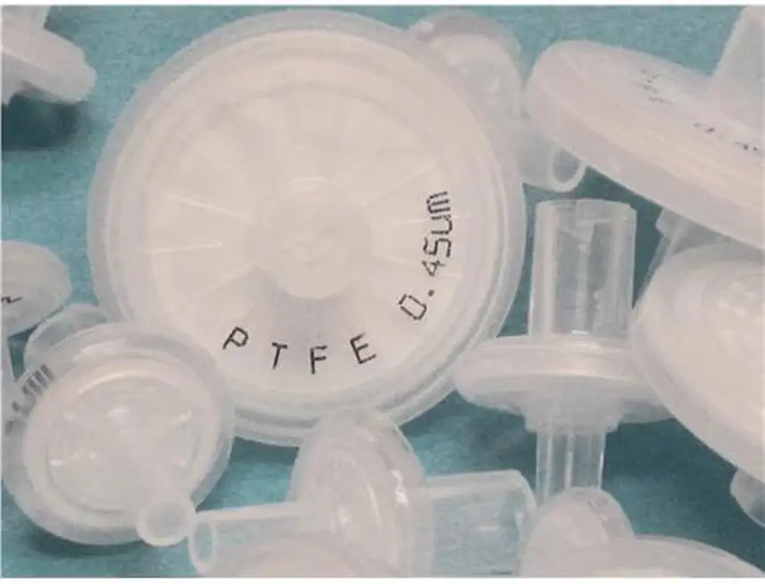 IWT-ES10020 PTFE Membrane Filtration Syringe Filter, Non-Sterile, Hydrophobic, 0.45µm Pore Size, 25mm Diameter (Pack of 100)