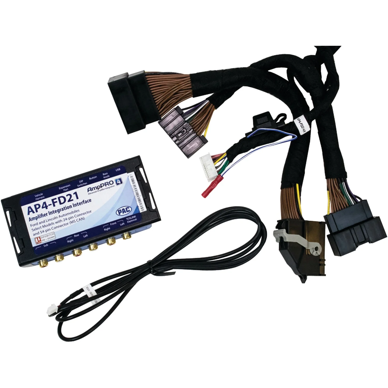 PAC AmpPRO 4 Amp Integration Interface for Select 20112020 Ford Vehicles with 8.4-In. Radio and Factory-Amplified Sony Sound Systems, AP4-FD21, AP4-FD21