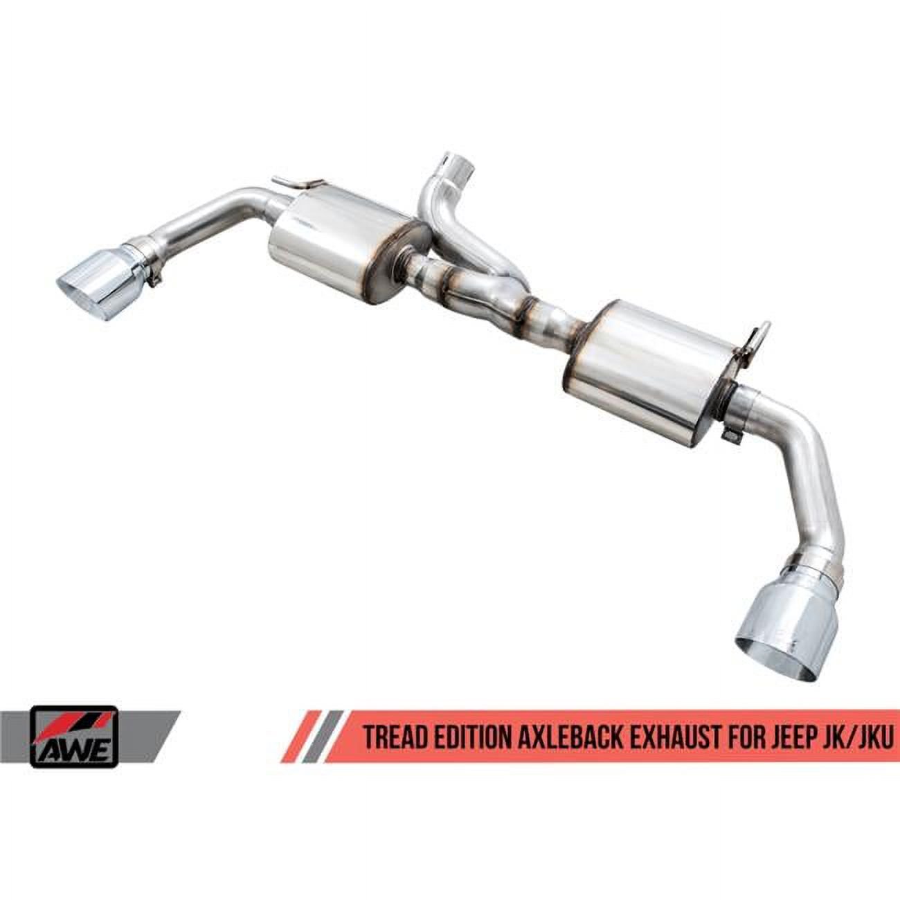 AWE Tuning  Tread Edition Axle-Back Dual Exhaust System with Diamond Tips for 2007-2018 Jeep Wrangler JK & JKU 3.6L, Black