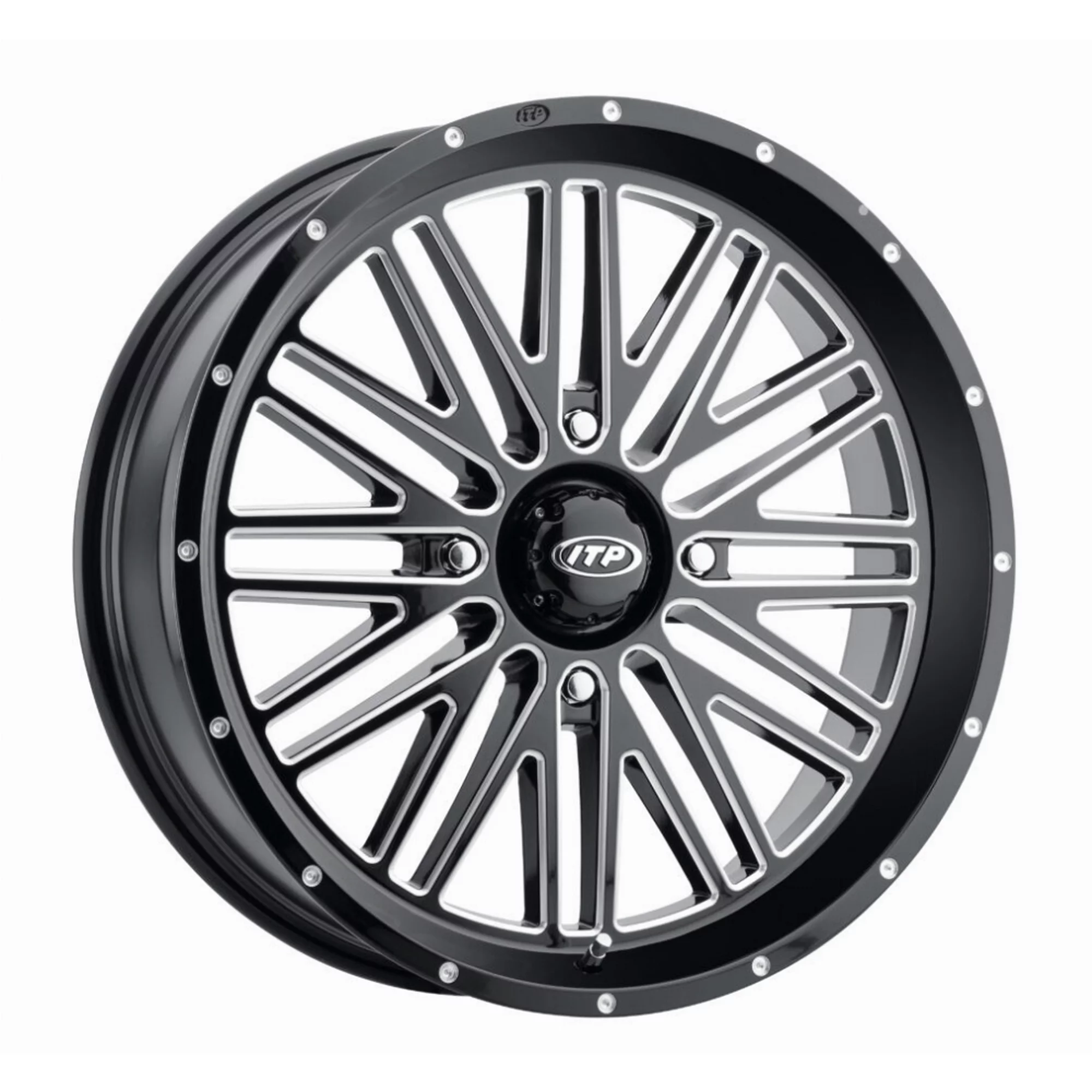ITP Momentum 24x6.5 ATV/UTV Wheel-Gloss Black/Milled (4/137) +10mm [2422786731B]