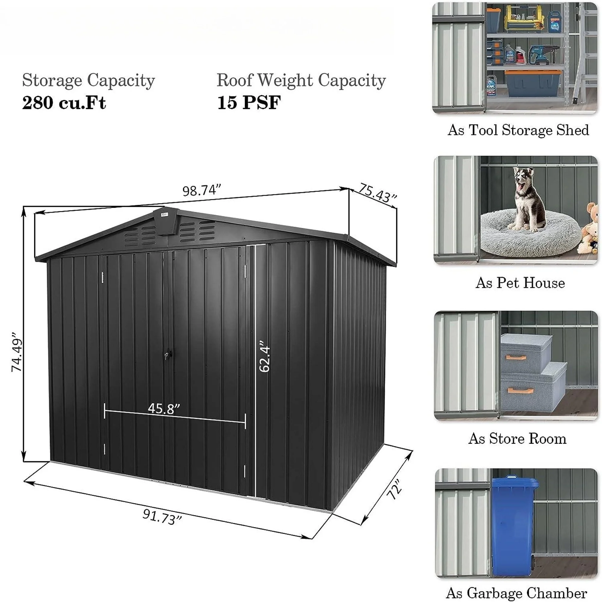 Outdoor storage Shed 8.2'x 6.2'
