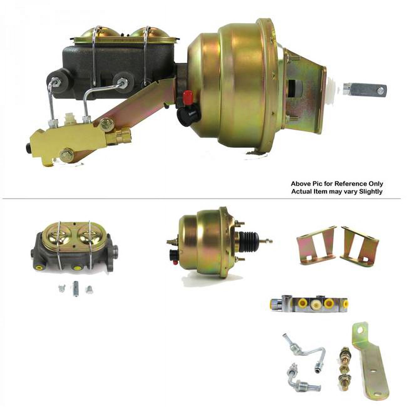 Helix Suspension Brakes & Steering  1955-1957 Chevy Bel Air Firewall Mount Power 7 in. Dual Brake Booster Kit LS Disc & Disc