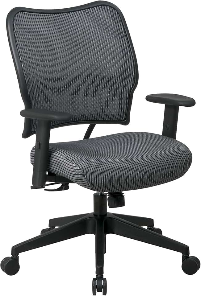 SPACE Seating Deluxe VeraFlex Fabric Seat and Back, 2-to-1 Synchro Tilt Control and 2-Way Adjustable Arms Managers Chair, Charcoal