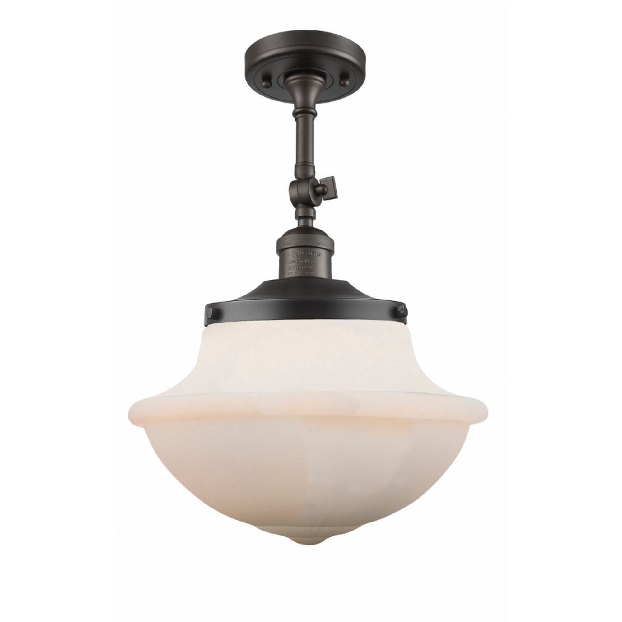 Innovations 201F-OB-G541-LED Large Oxford 1 Light Semi-Flush Mount part of the Franklin Restoration Collection, Oil Rubbed Bronze