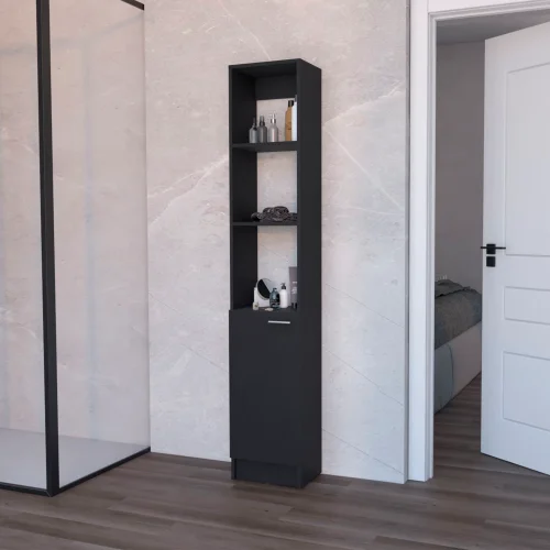 James Black Linen Cabinet with 1-Door