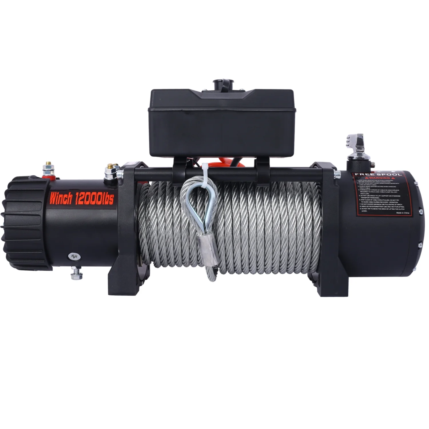 Heavy Duty 12V Waterproof Electric Winch with 12000LB Capacity for Off Road Towing  Steel Cable for Truck UTV ATV SUV