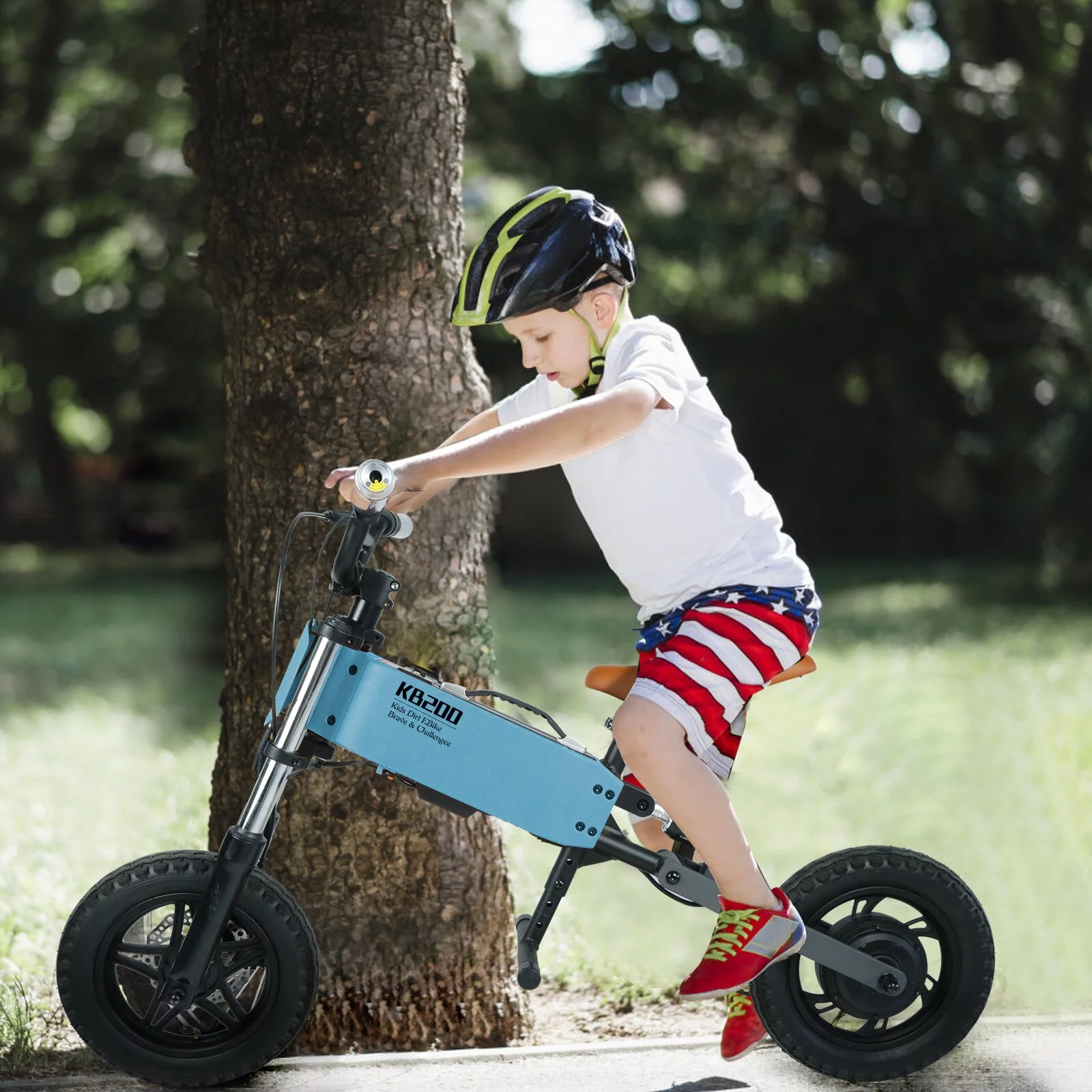 iYofe 24V Electric Bike for Kids 6-13 Years Old, 200W Electric Balance Bike with APP Connection, Adjustable Seat, Disc Brake&E-Brake, Dual Shock Absorption System, 12