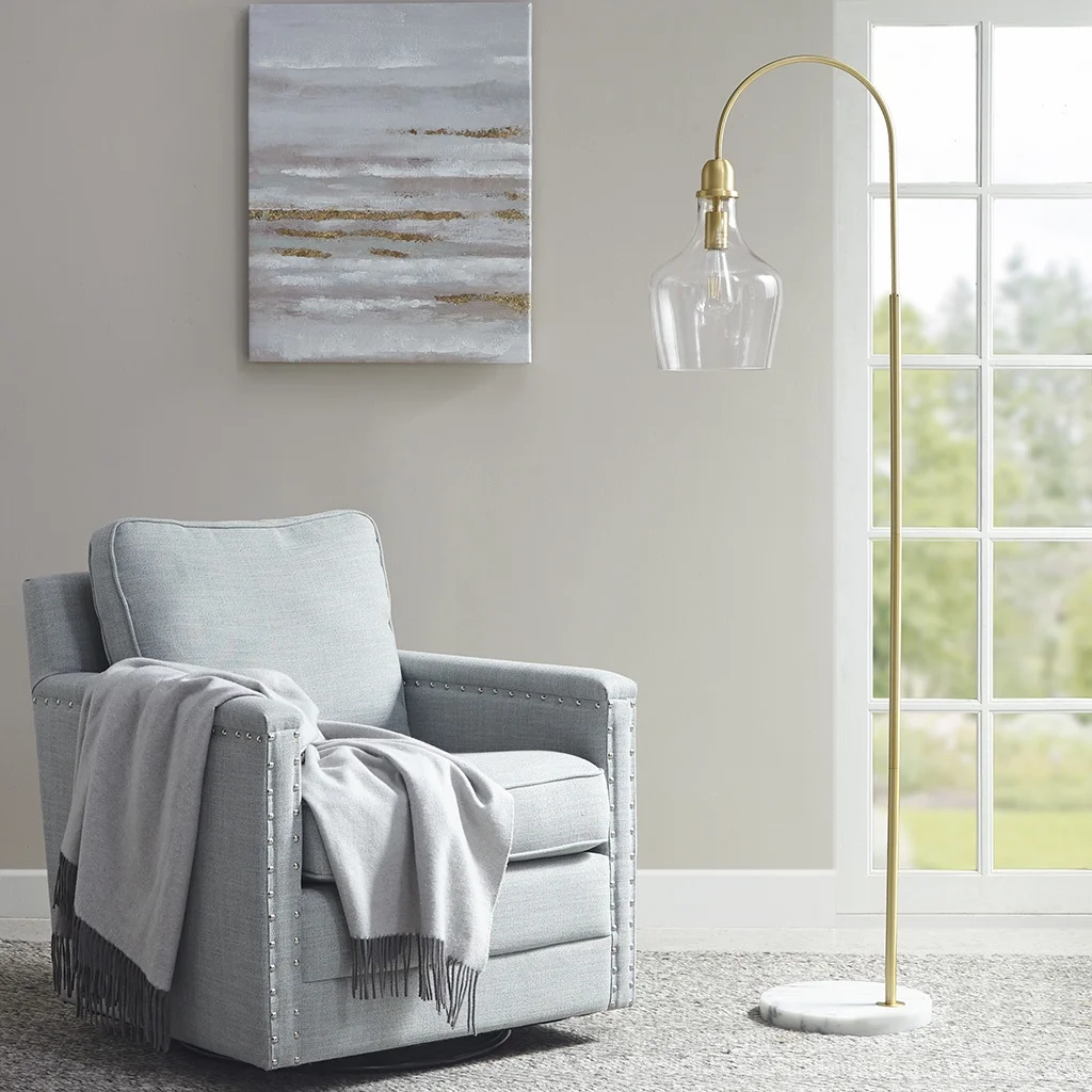 JDZDESIGN Arched Floor Lamp with Marble Base