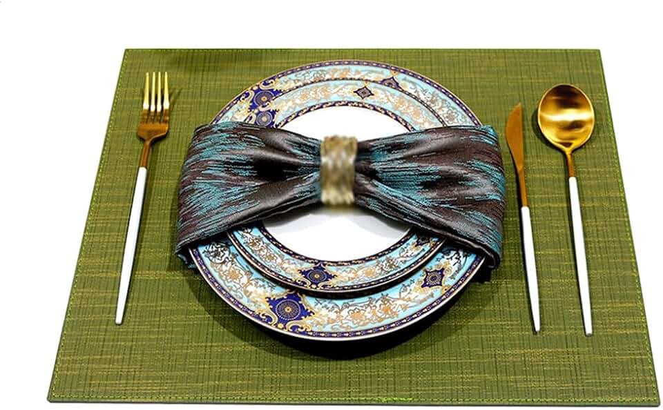 Striped Leather Placemat The Hotel Washable Ironing Table Mat Environmental Insulation Mat(E)