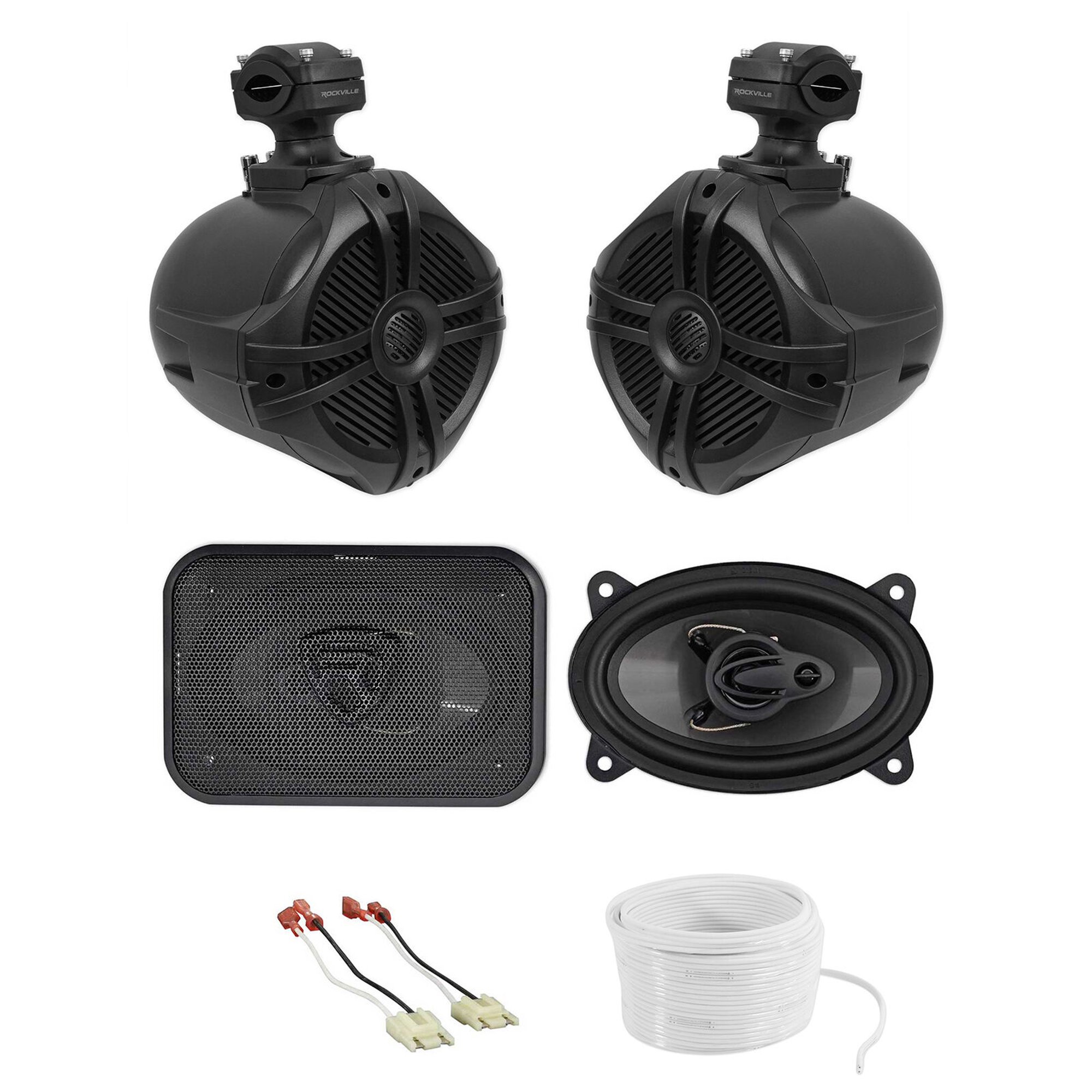 Overhead Soundbar Rollbar+Front Speaker Upgrade Kit For 87-95 JEEP WRANGLER YJ