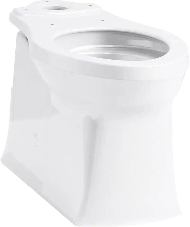 KOHLER K-4144-0 Corbelle Comfort Height Elongated Toilet Bowl with Skirted Trapway, Chair Height Toilet Bowl with Revolution 360 Flushing, White
