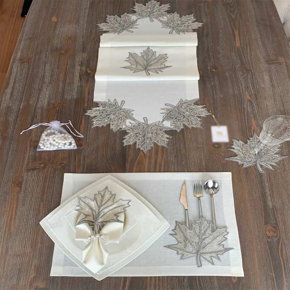 Set of 12 Lace Linen Placemats Napkins Table Flags Coasters Tablecloths Home Decor Wedding Table Mats