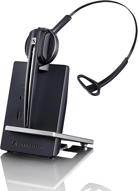 Sennheiser D 10 USB - US (506414) Single-Sided Wireless DECT Headset for Direct Softphone/PC Connection, with Noise Cancelling Microphone & 12-Hour Talk Time (Black)