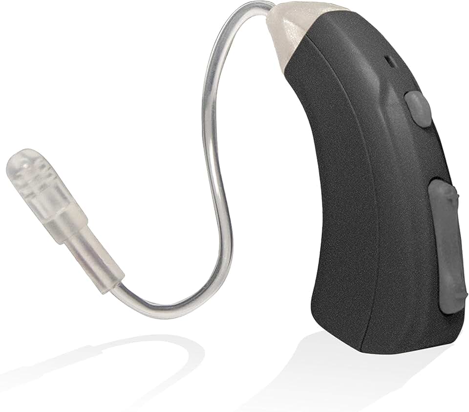 Tweak Focus+T OTC Hearing Aid Device With Programmed Listening Modes For Personal Sound Volume Control | With Personal Accessories Kit Included (Gray Single)