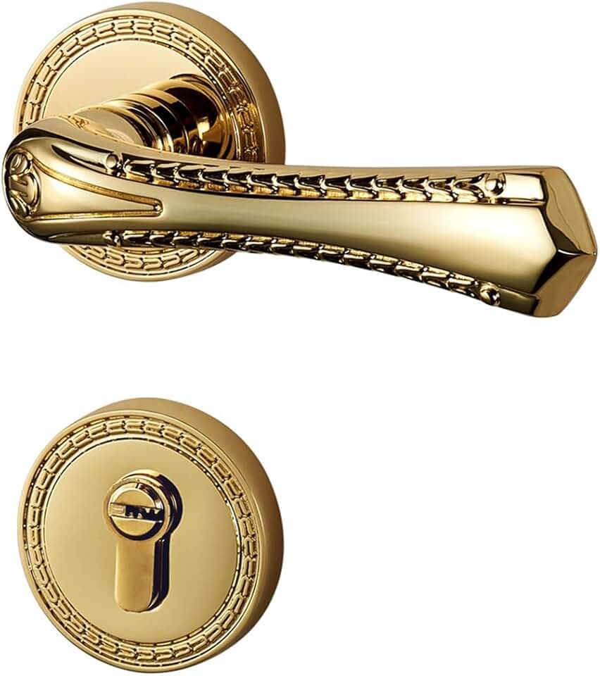 American Interior Door Lock Silent European Universal Gold Solid Brass Room Door Lock Handle Door Latch