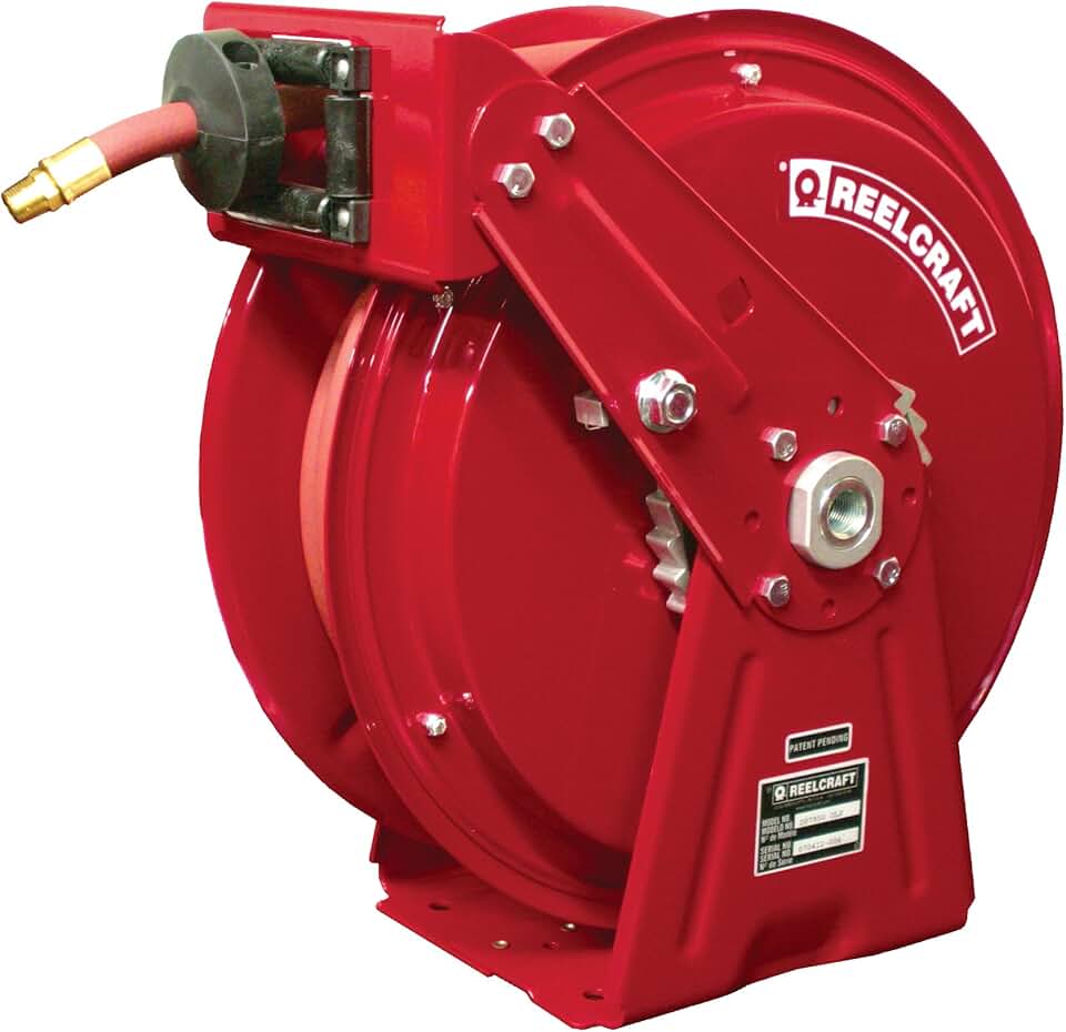 Reelcraft DP7650 OLP 3/8-Inch by 50-Feet Spring Driven Hose Reel for Air/Water