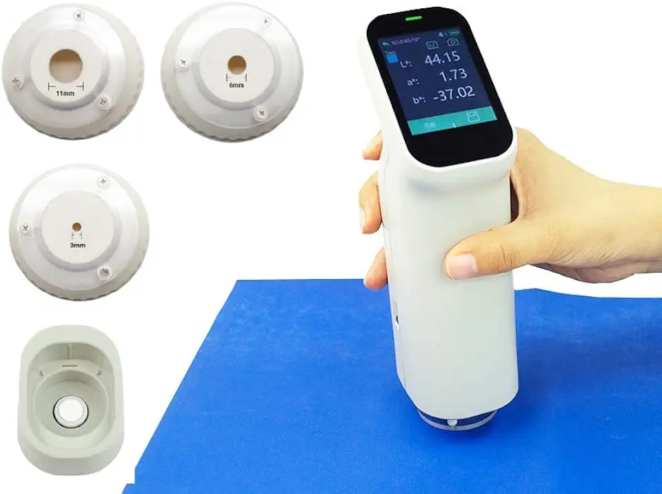 Three Calibers Lab Colorimeters Fluorescent Color Measurement Color Meter Tester Detector with Φ11mm Φ6mm Φ3mm Measuring Aperture Repeatability ≤ 0.03 Andriod iOS PC Software