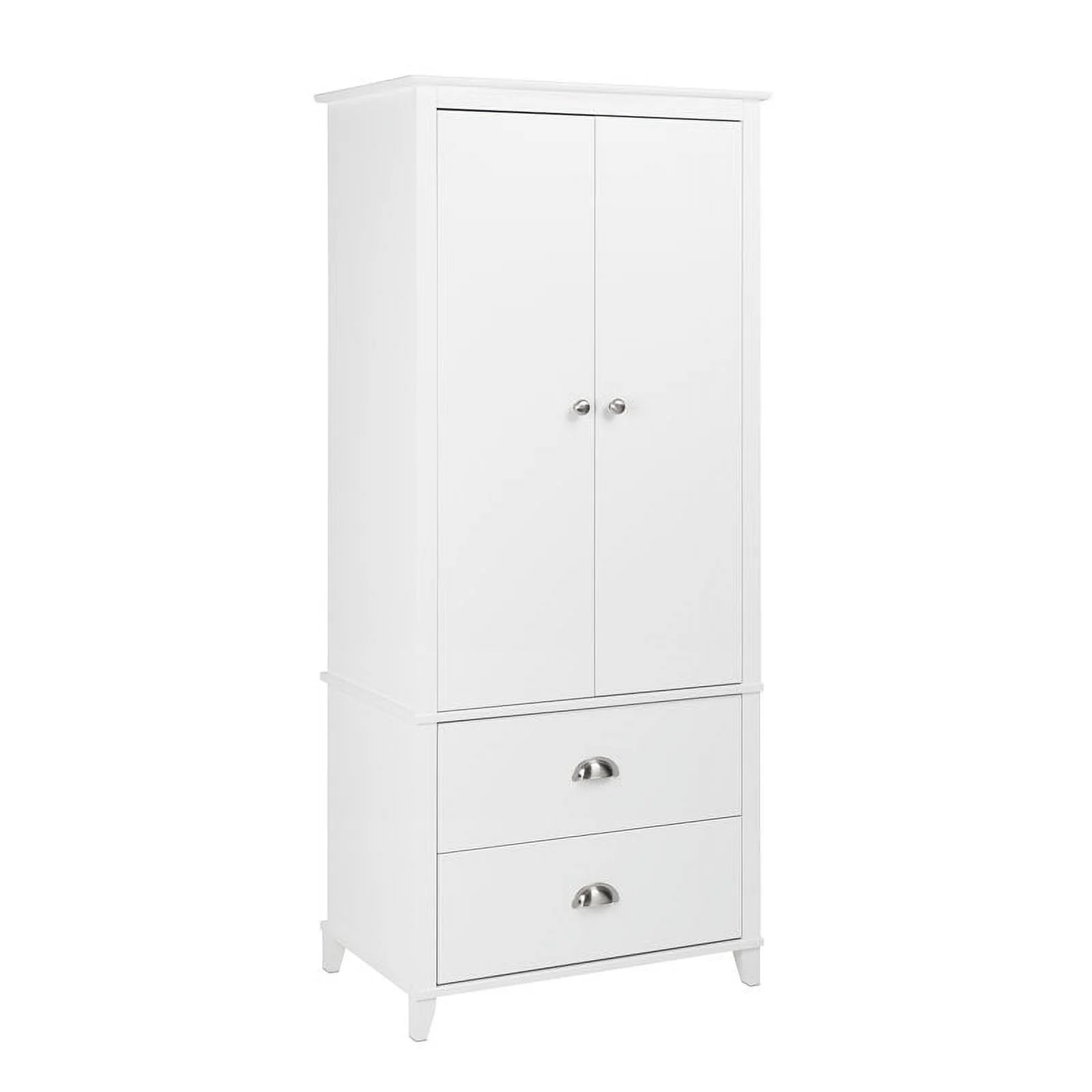 Pemberly Row Contemporary Wardrobe Armoire in White