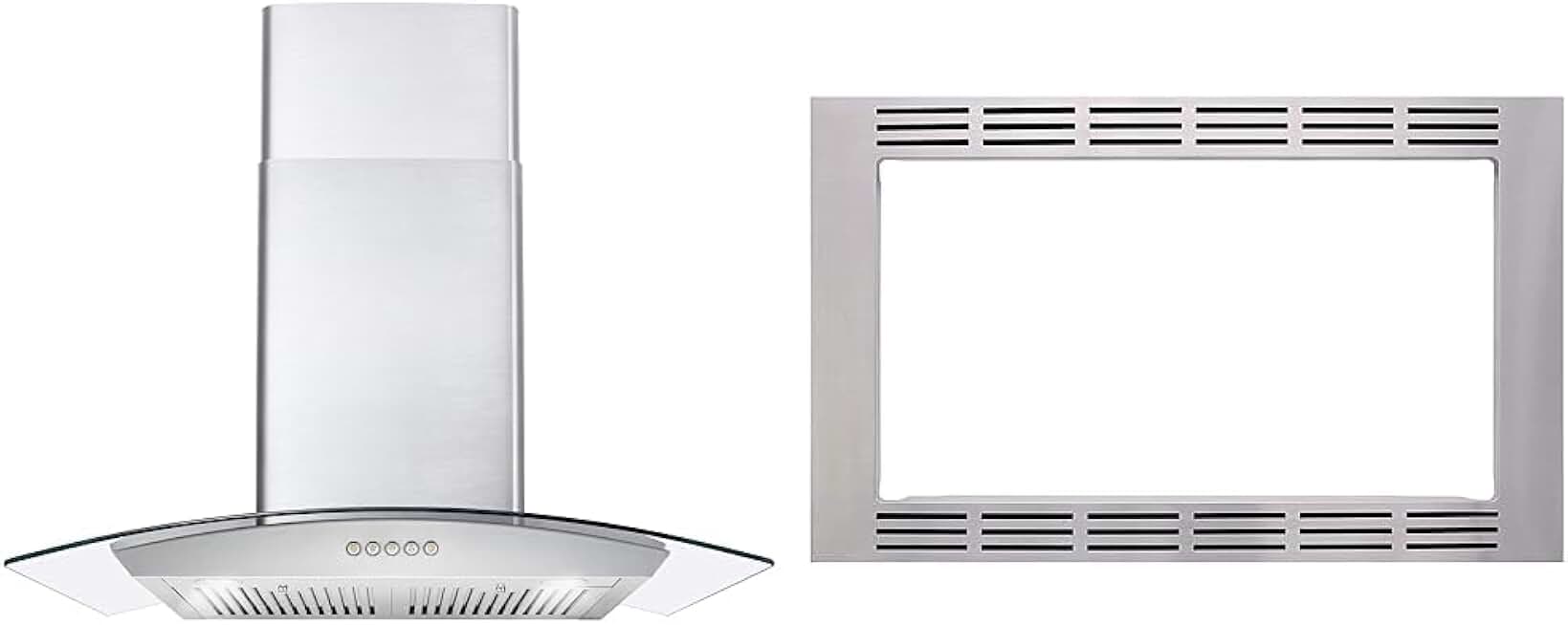 COSMO COS-668WRC75 Wall Mount Range Hood with Ducted Exhaust Vent, 3 Speed Fan, Push Button Controls, LED Lighting, Permanent Filters in Stainless Steel, 30 inches & Panasonic NN-TK932SS 30-inch