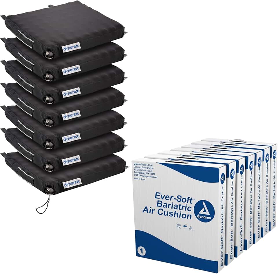 10671-7 Ever-Soft Bariatric Air Cushion, Prevent & Relieve Painful Pressure Wounds and Increase Seated Comfort, 500 lb Weight Capacity, Black, 22