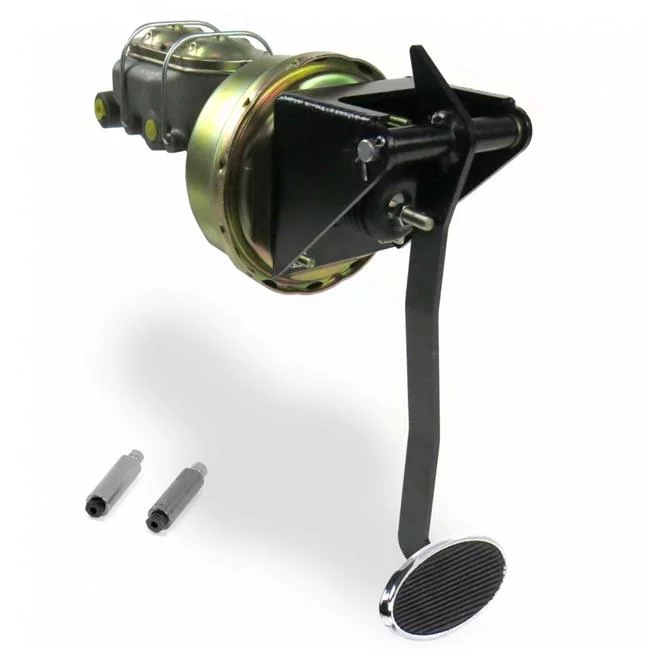 Helix Suspension  Universal FW 8 in. Single Brake Pedal kit with Disc & Drum Large Oval Chrome Pad