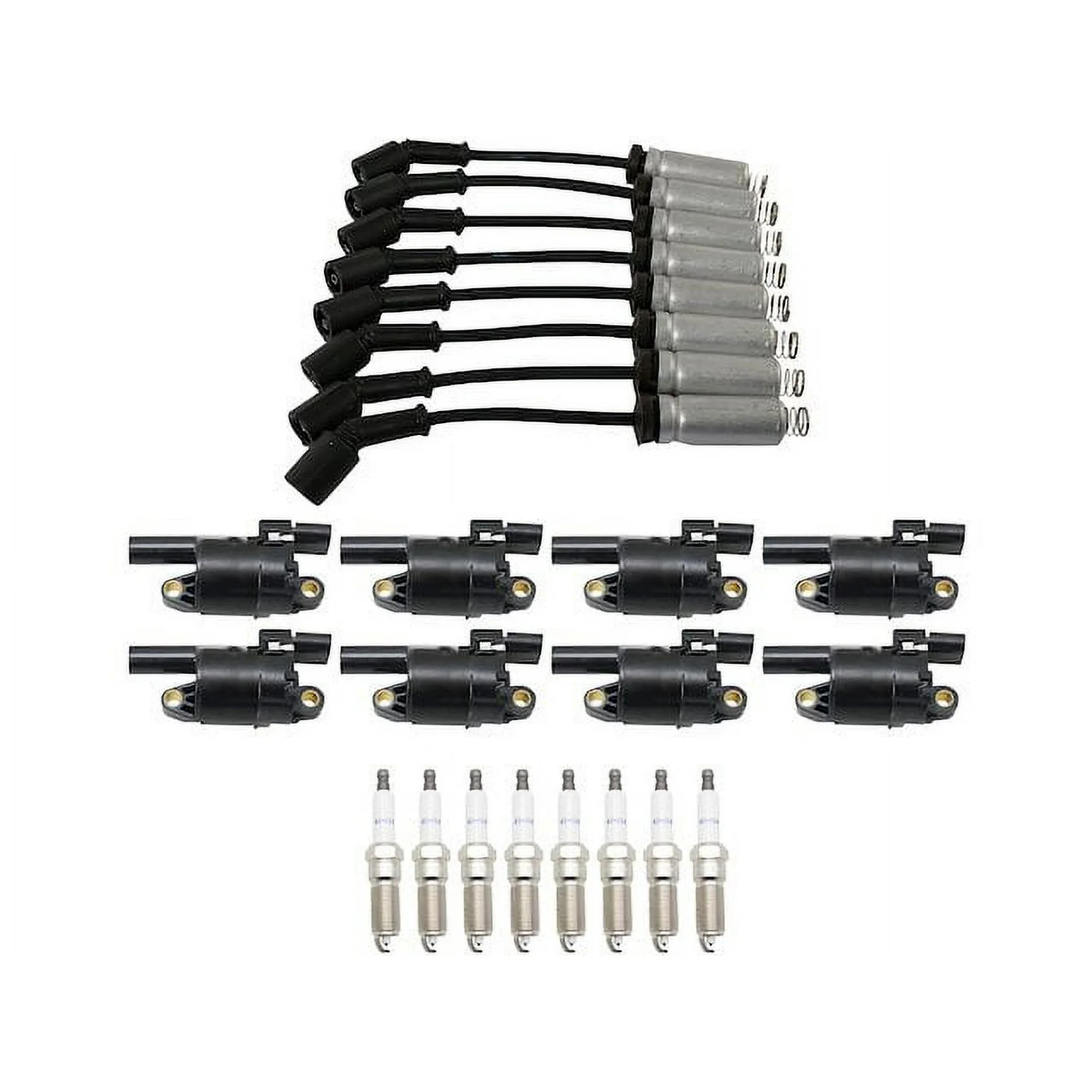 Ignition Coil Spark Plug and Wire Set 17 Piece - Compatible with 2019 Chevy Silverado 1500 LD 5.3L V8