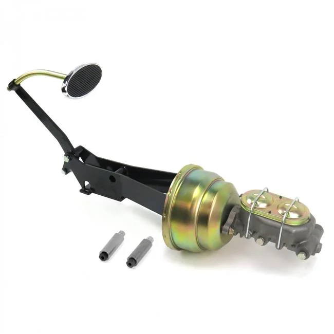 Helix Suspension Brakes & Steering  49-54 Chevy Car 8 in. Dual Brake Pedal Kit Drum & Drum Large Oval Chrome Pad