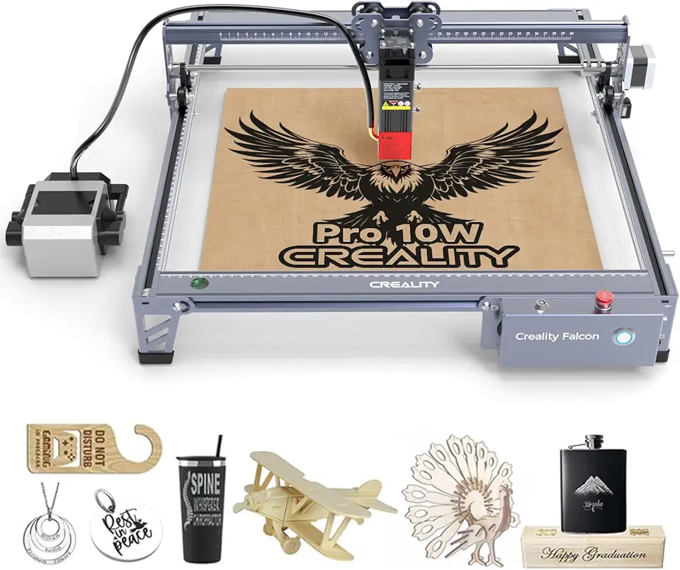 Creality Laser Engraver, 10W Laser Cutter for Personalized Gifts, 72W High Accuracy Laser Engraving Machine, DIY CNC Machine and Engraver for Wood and Metal (Falcon 10W Pro)