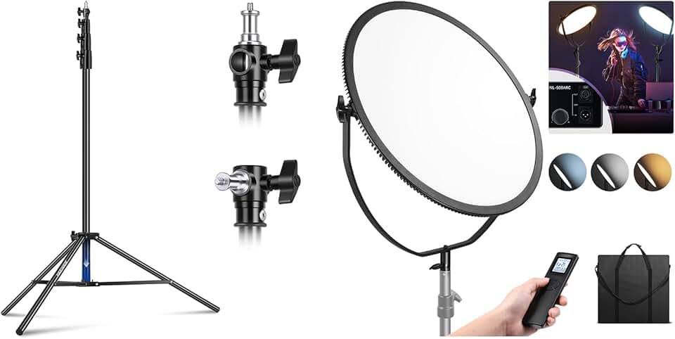 NEEWER NL-500ARC Round Panel Video Light 2.4G & DMX Control, 24