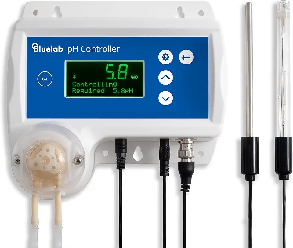 pH Controller Wi-Fi 24/7 Reservoir Monitoring for pH with Automated Nutrient Dosing, Edenic Integration, Replaceable Probes Safety Features Optimal for Hydroponics & Indoor Plants