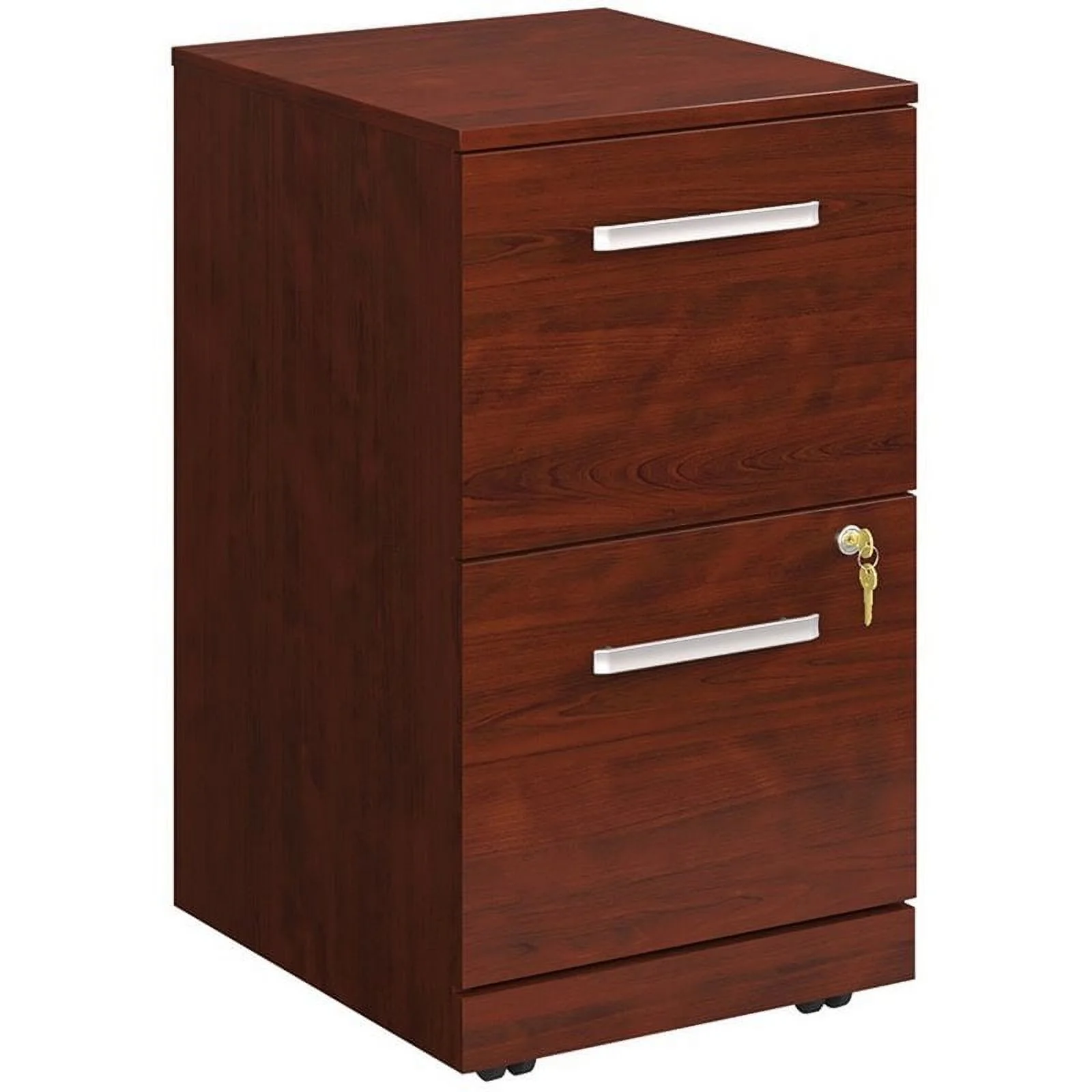 Pemberly Row Engineered Wood 2-Drawer Mobile Filing Cabinet in Classic Cherry