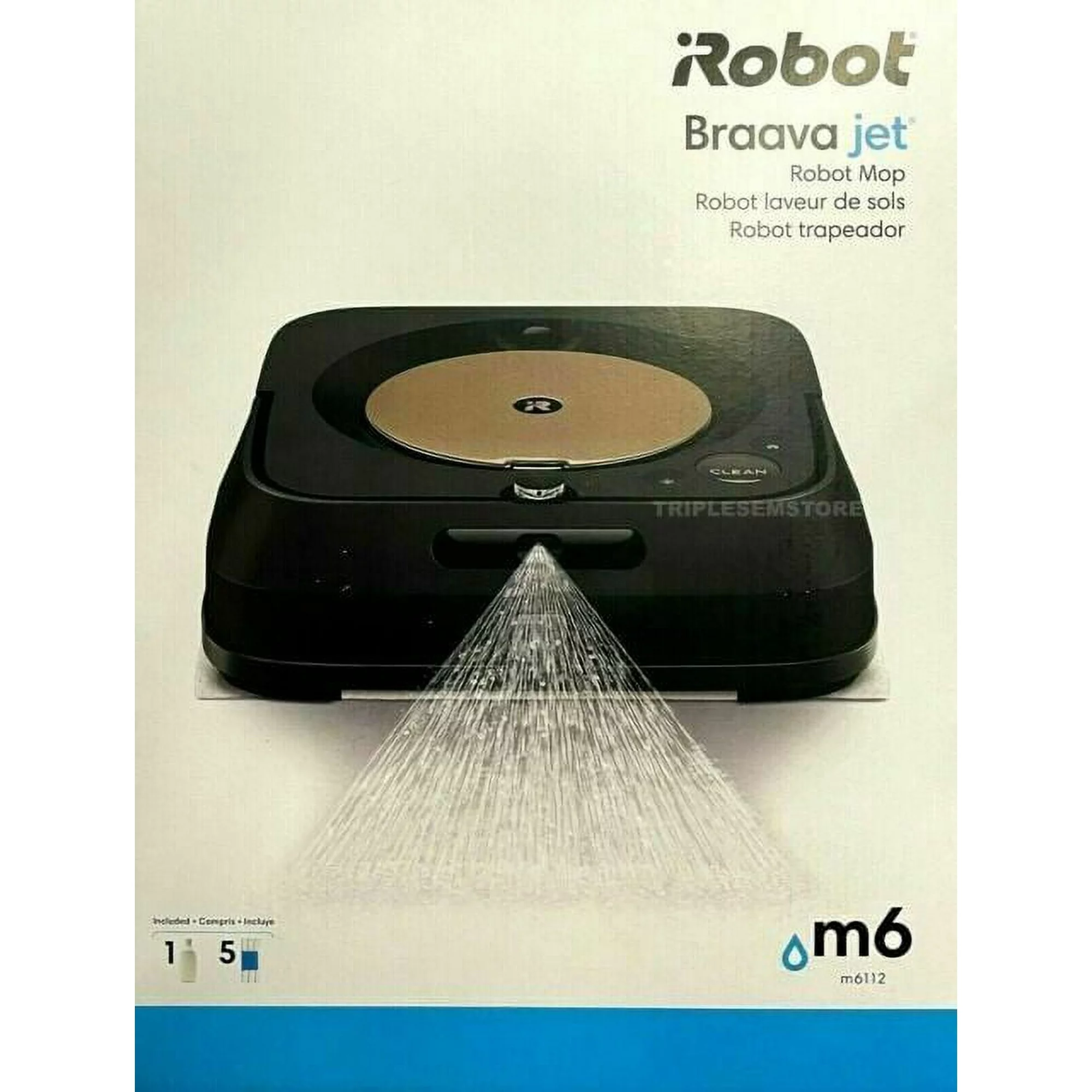 iRobot Wi-Fi Connected Braava jet m6 Robot Mop with Precision Jet Spray (Black)