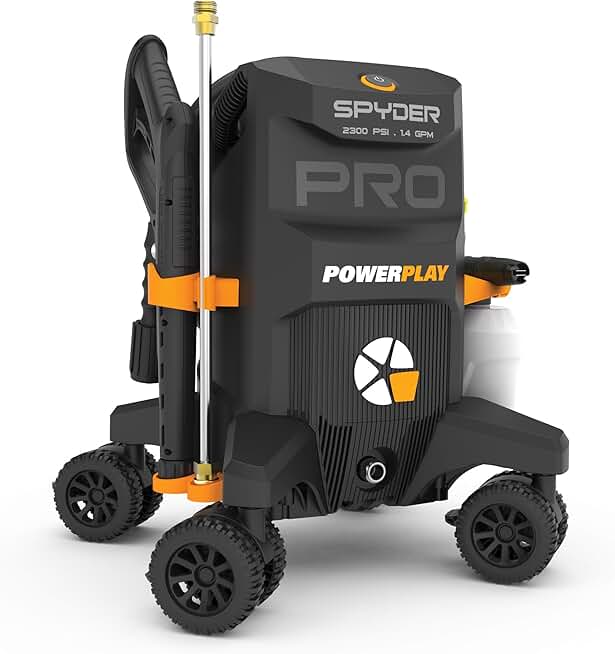 Spyder PRO Electric Pressure Washer SPY2300XP - 2300 Max PSI, 1.4 GPM | 1000ml High Pressure Foam Cannon Included for Powerwashing Homes, Driveways, Concrete, Vehicles and More
