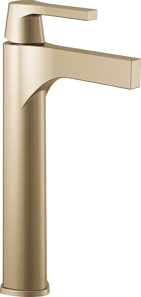 DELTA FAUCET 774-CZ-DST Single Handle Bathroom Faucet Vessel, Champagne Bronze