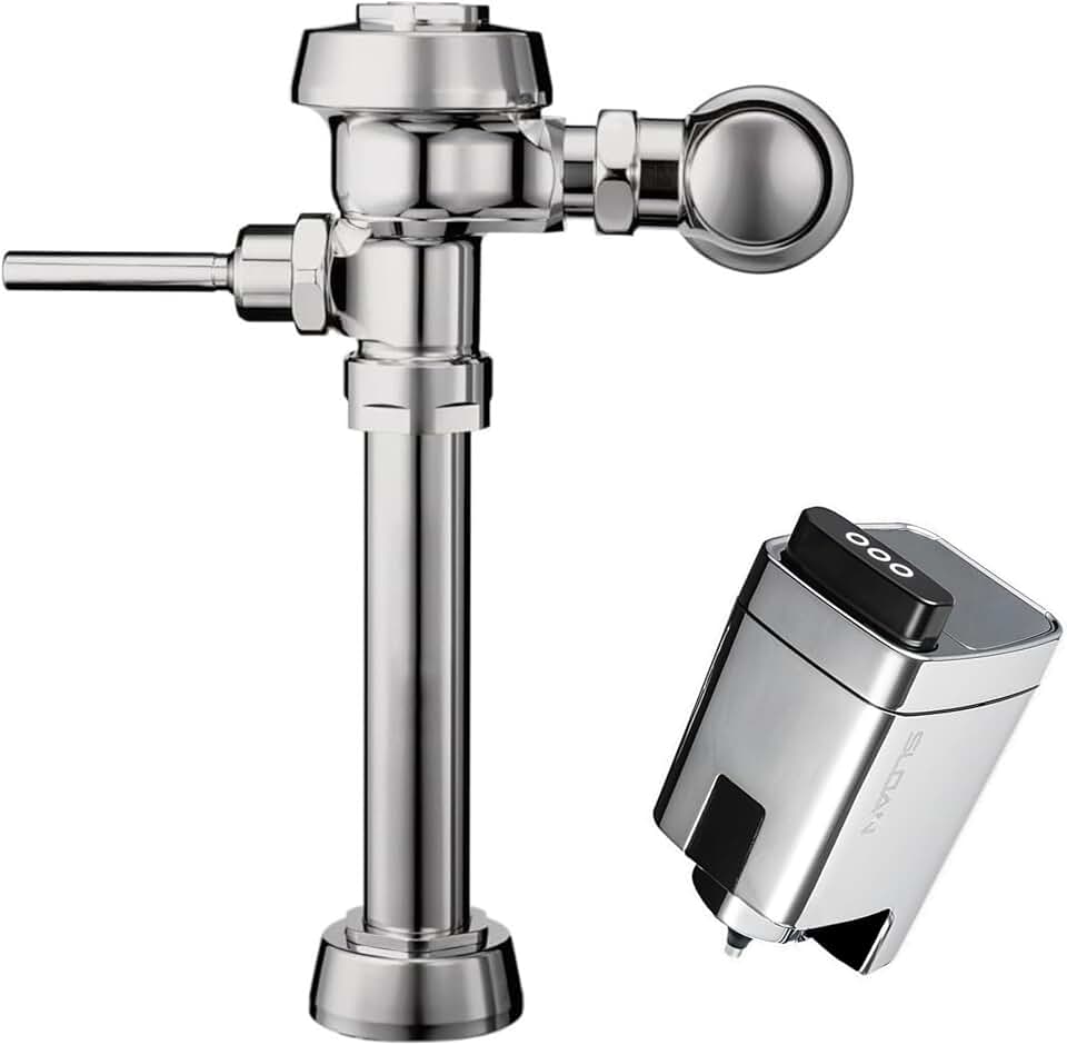 Sloan Royal 111 Water Closet Flushometer, 3910168 & Sloan EBV-500-A Retrofit, 3325500 Bundle - Fixture Connection Top Spud, 1.28 GPF Flush Valve, Exposed Side Mount Sensor, 72 Hour Sentinel Flush