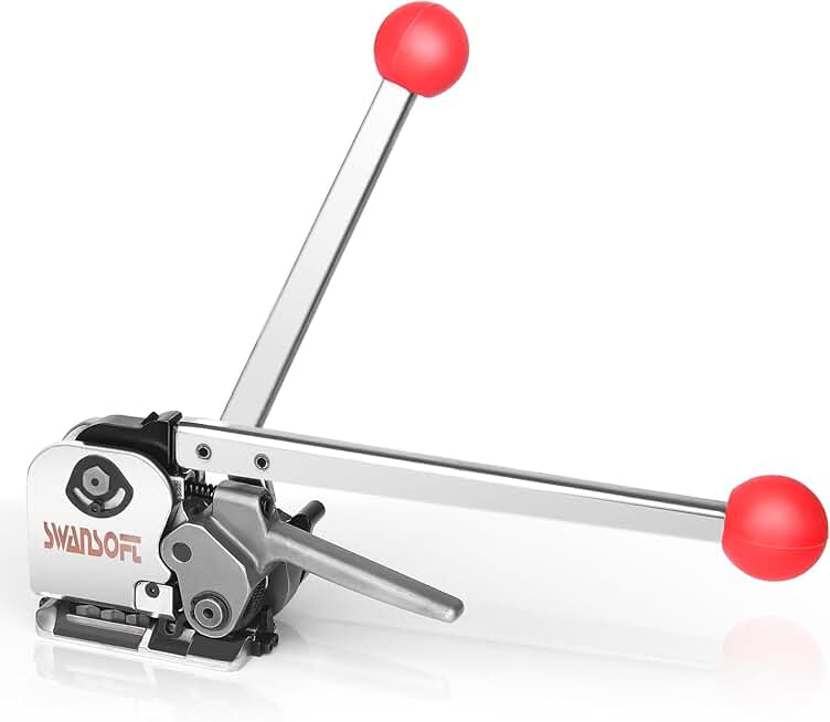 SWANSOFT Steel Banding Strapping Kit, Stainless Manual Packaging Banding Strapping Machine, Metal Steel Banding Tool Packing for Width 1/2