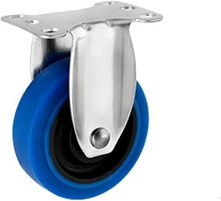 4 Pcs/Lot 304 Stainless Steel Casters Twin Shaft Rubber Universal Roller Silent Wheel Caster 300KG(Fixed,5 Inch)