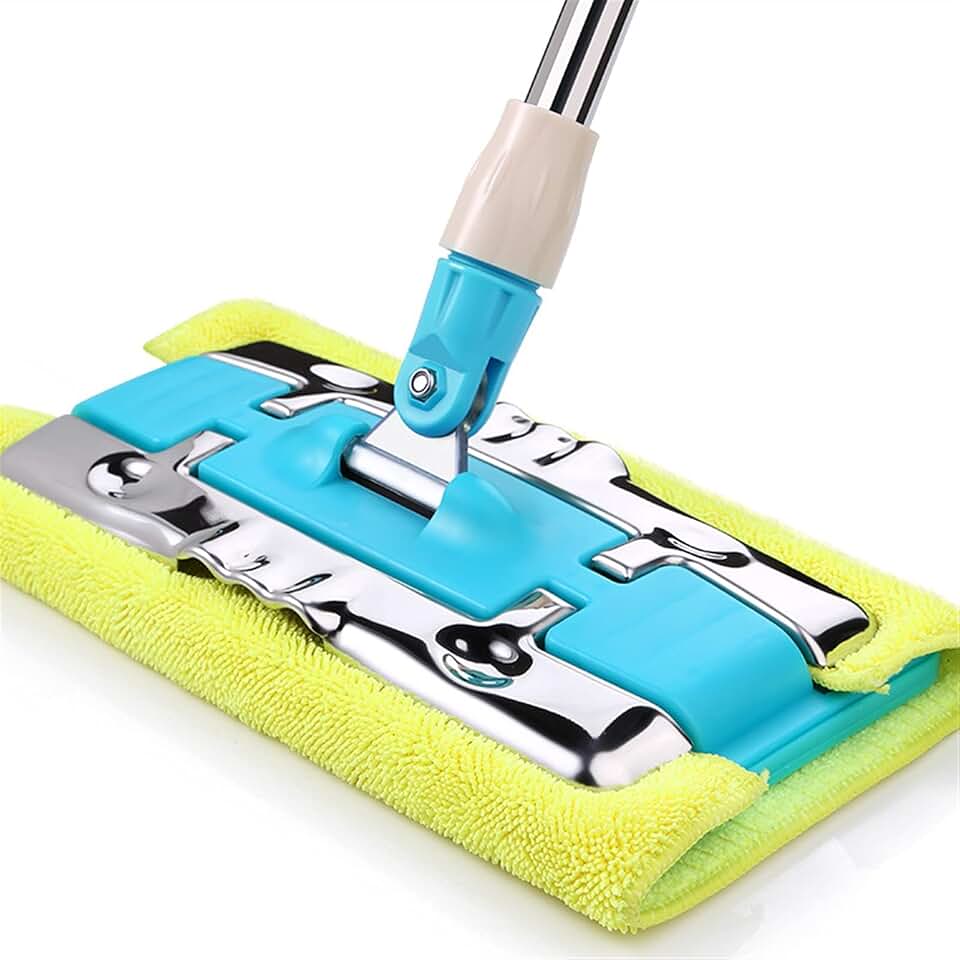 Wet Mop Clip-on Mop Microfiber Cloth Shingle Mop 360°rotating Dustproof Flat Mop Easy To Clean (Color : Mop)