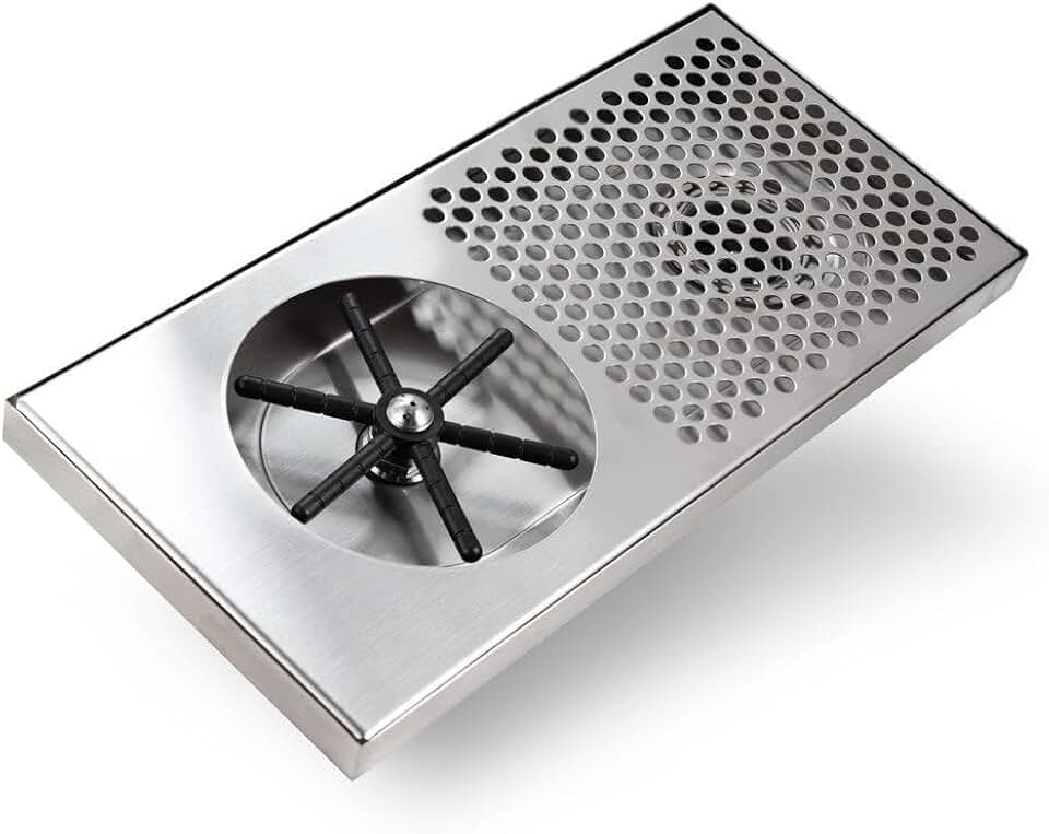 Barista Basics I National Safety Foundation Approved I 7 x 15 x 7/8 I Bar Glass Sink Espresso Rinser With Side Spray I, 7X15, Stainless