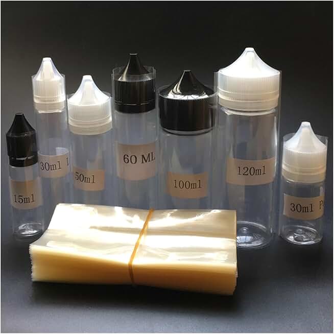 5000pcs PVC Heat Shrink Wrap Film for 15ml 30ml 50ml 60ml 100ml 120ml Pen Bottle Clear Shrink Film Shrink Seal (Size : Fit 30ml Lang)