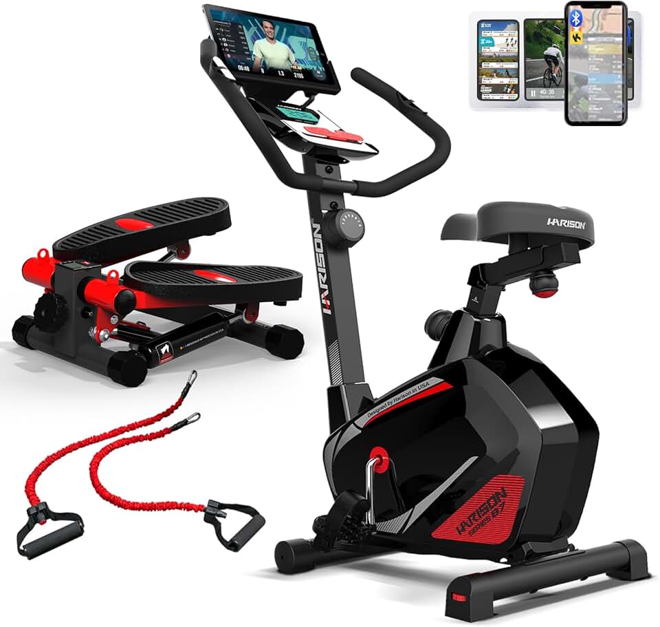 HARISON Magnetic Exercise Bike with Mini Stepper