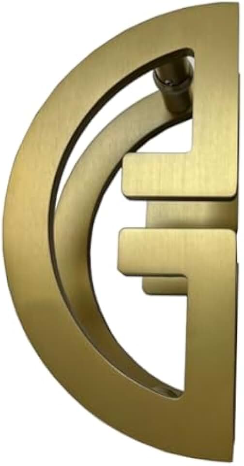 Antique Yellow Half Moon Glass Door Handle Double Sided Hardware 40 x 33.5 cm