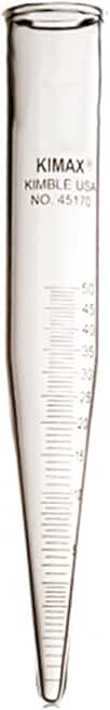Kimble 45170-125 Glass Conical Bottom 12.5mL API Centrifuge Tube with Long Taper, Graduated, Calibrated 'To Contain', Clear, Case of 12