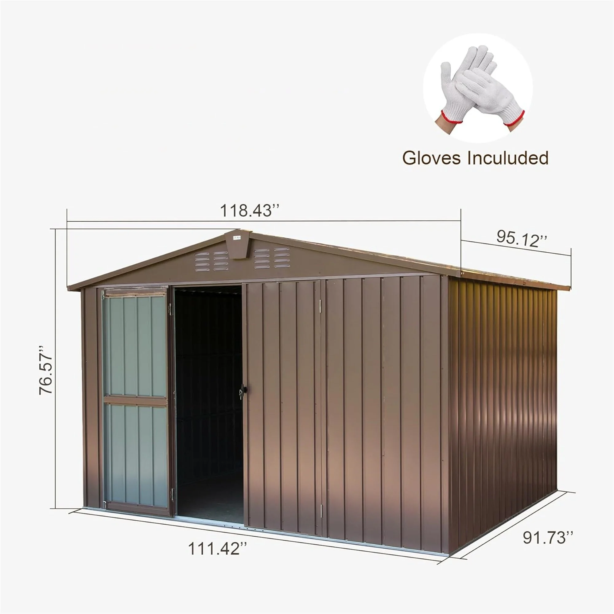 Outdoor Storage Shed with Lockable Double Door for Garden,Backyard,Lawn