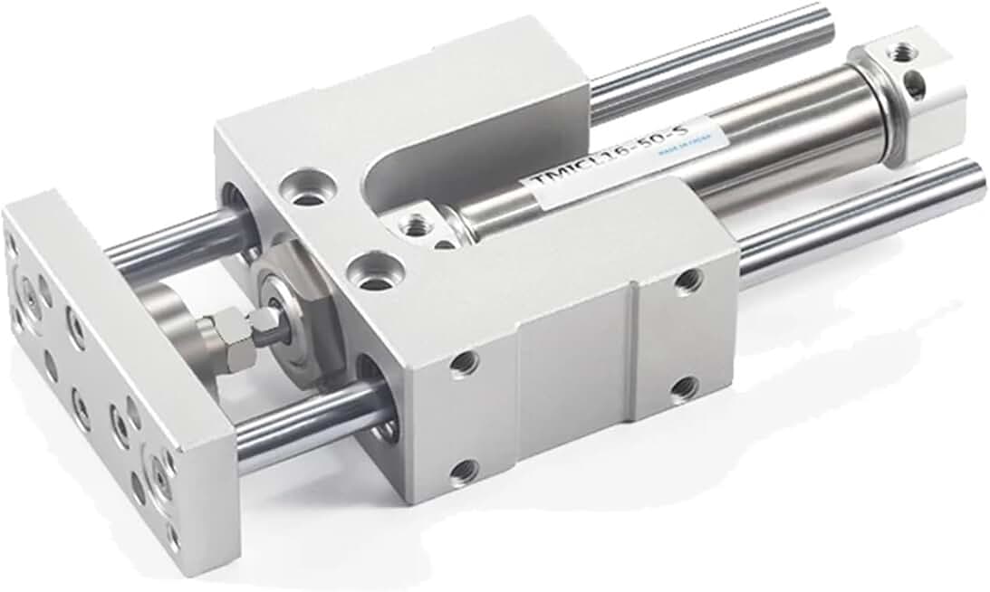 Pneumatic Cylinder Three-Axis Three-Rod Guide Bracket with Air Buffer Cylinder TMICM12/16/20/25X25X50X75S 1Pcs(TMIM12,Stroke 100mm)