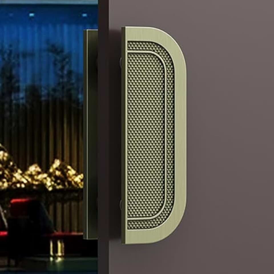 Bronze Double Sided Half Moon Pull Handles Barn Door Handles Hardware for Single Door Convenient and Durable 30x20cm (11.8x7.9inch)